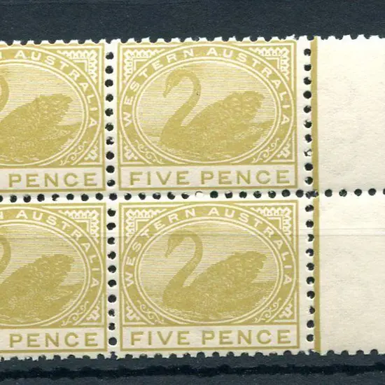 1905 5d pale olive-bistre block of 4. MUH with ...