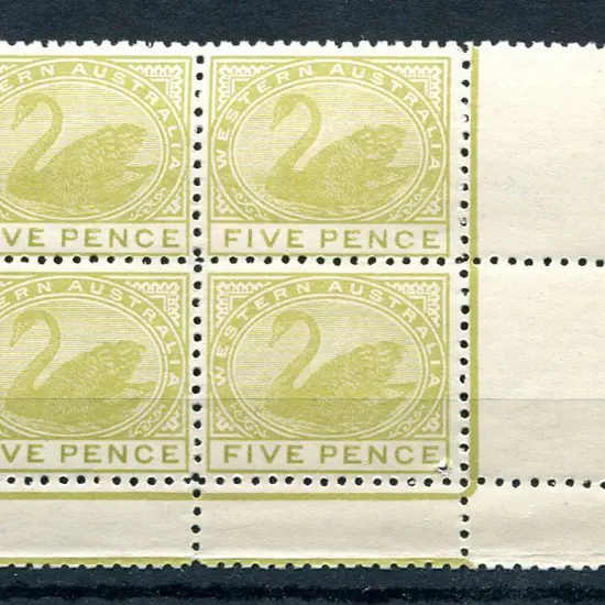 1905 5d pale olive-bistre upper pane lower right ...