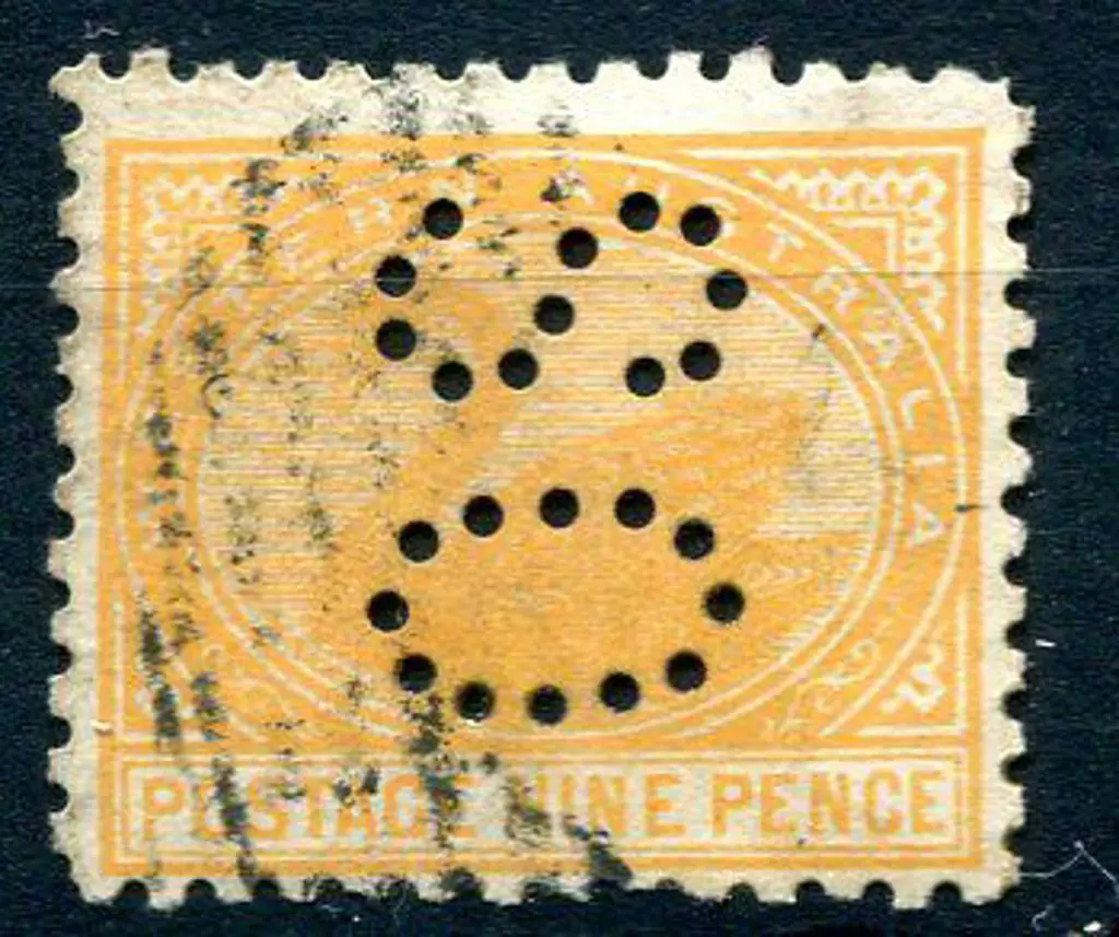 1905 9d orange, perf. 11 perfined "OS". Lightly ... Image 1++