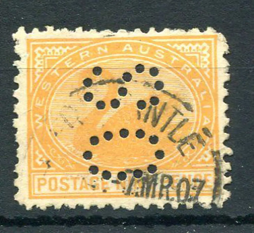 1905 9d orange perfined "OS". Fine used with 1907 ... Image 1++