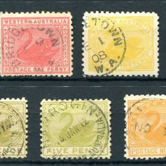 1905/12 1d (2), 2d, 3d (normal & perfined "OS"), ...