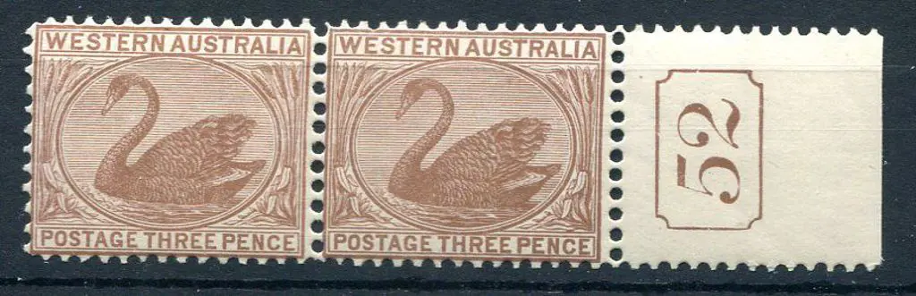 1906 3d brown in horiz pair with current number ... Image 1++
