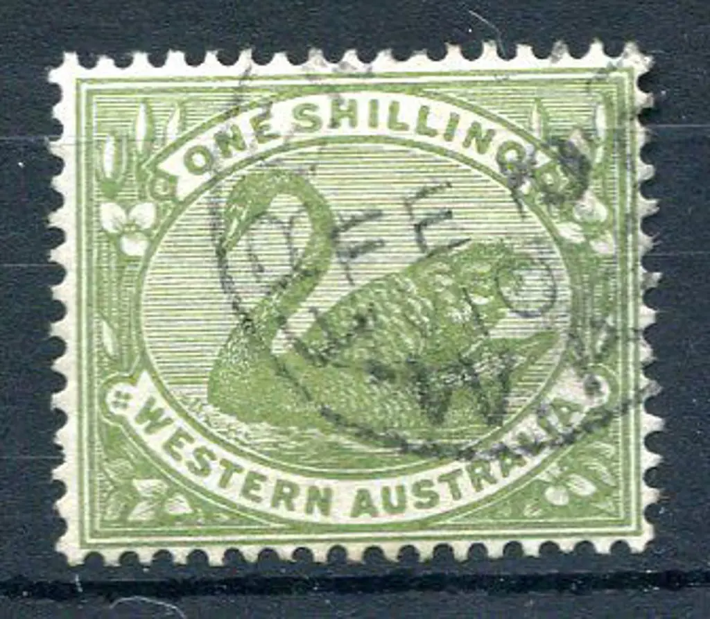1907 1/- olive-green with inverted wmk. Fine used ... Image 1++