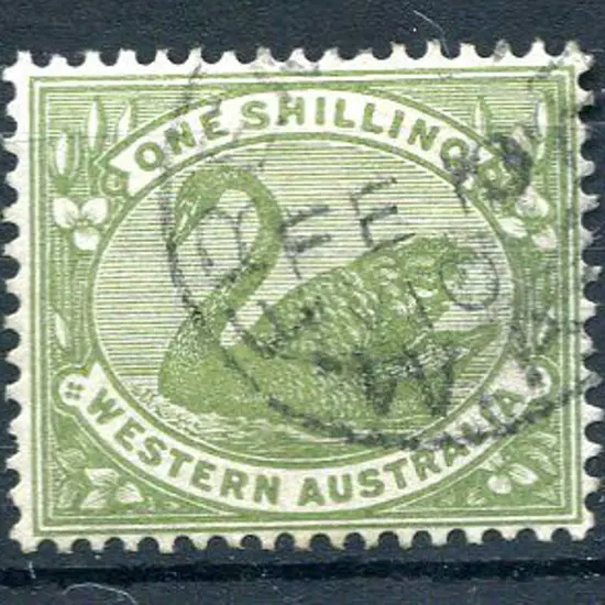 1907 1/- olive-green with inverted wmk. Fine used ...