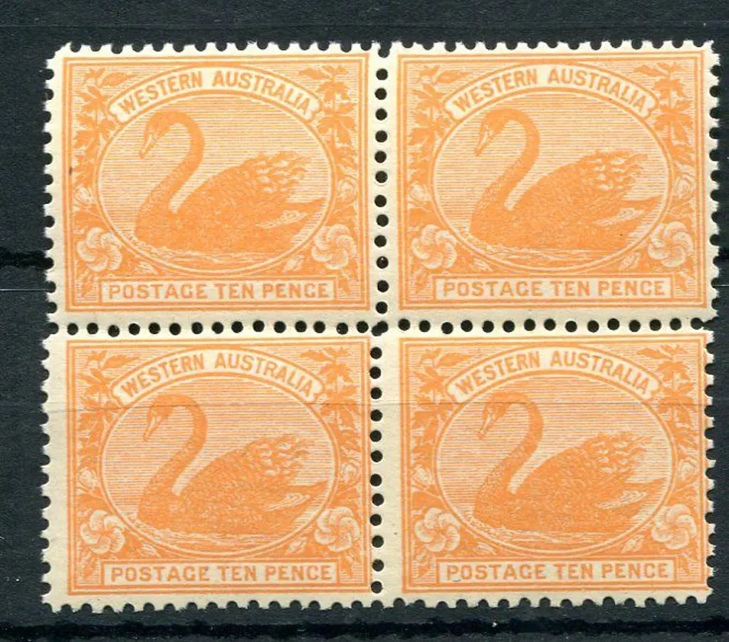 1910 10d rose-orange block of 4. Fresh MUH with ... Image 1++