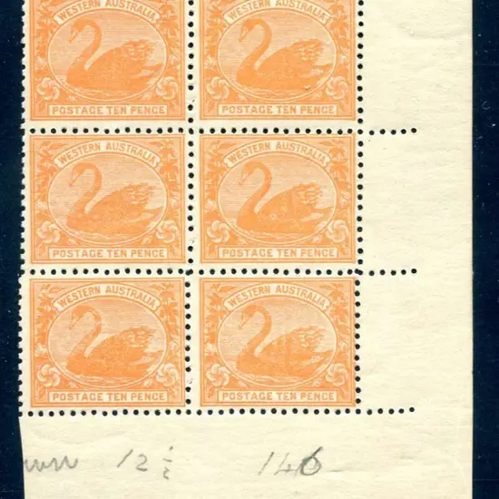 1910 10d rose-orange in bottom right hand selvedge ...
