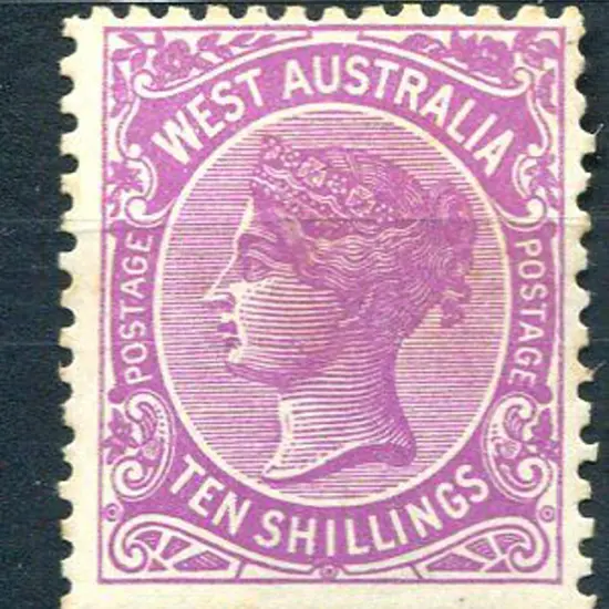 1910 10/- bright purple. MH with even gum toning. ...