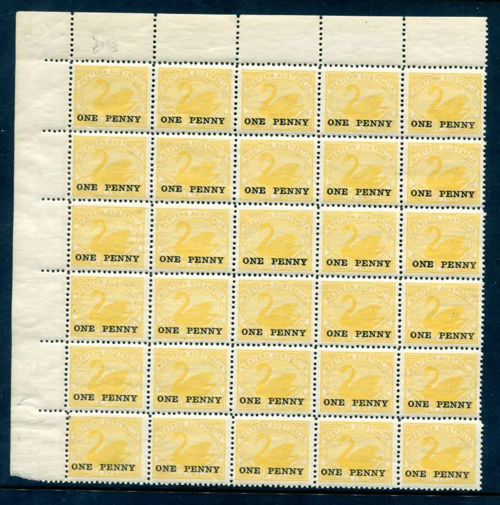 1912 "ONE PENNY" surcharge on 2d yellow x 120. As ... Image 1++