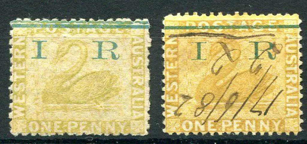 1881 "IR" ovpts on 1d ochre with Crown/CC wmk, ... Image 1++