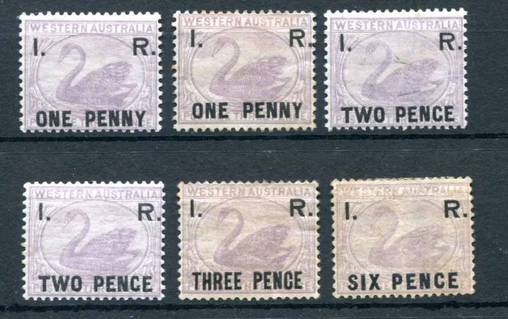 1881 3d lilac swans (unissued) ovptd "I.R." & ... Image 1++