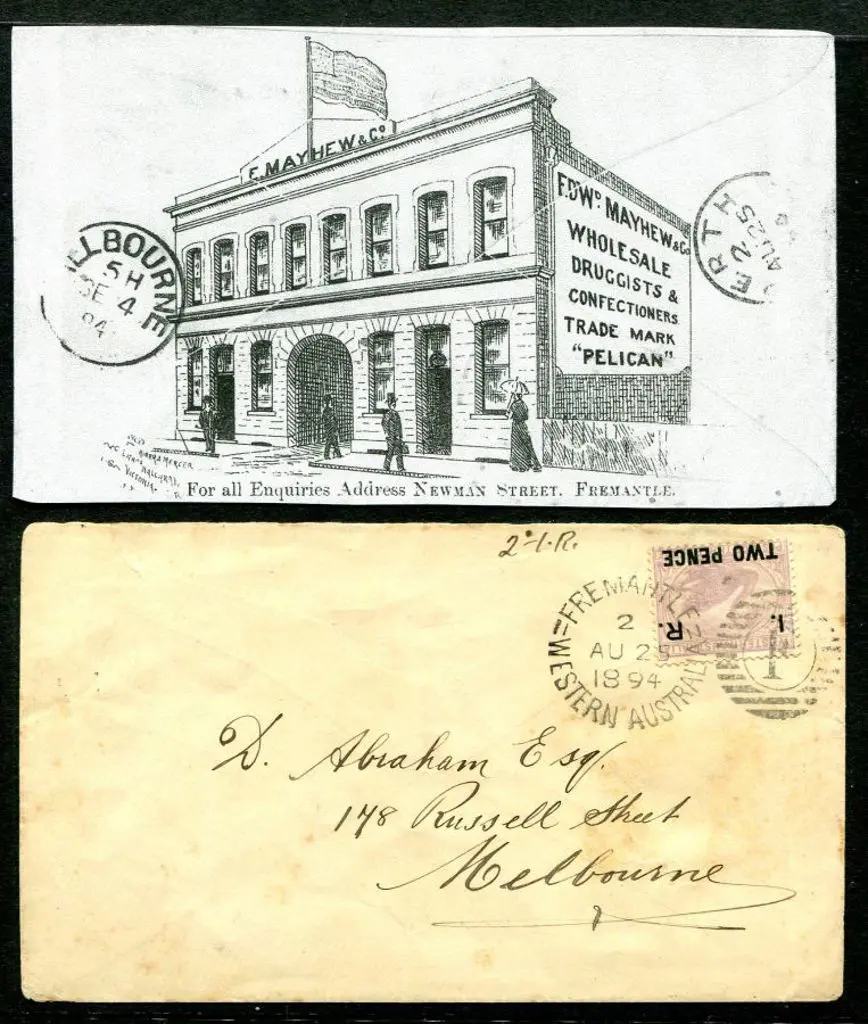1894 (25th Aug) F. Mayhew & Co, Fremantle cover ... Image 1++