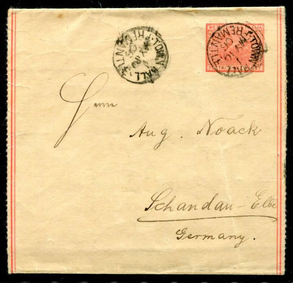1902 1d red wrapper with double line border. Used ... Image 1++