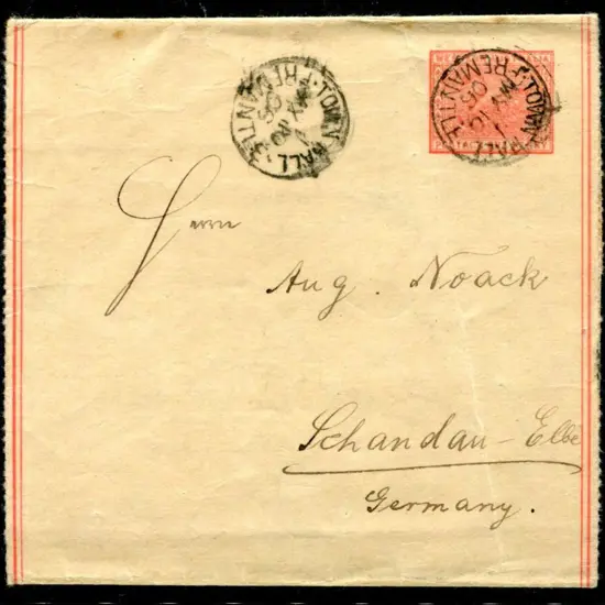 1902 1d red wrapper with double line border. Used ...