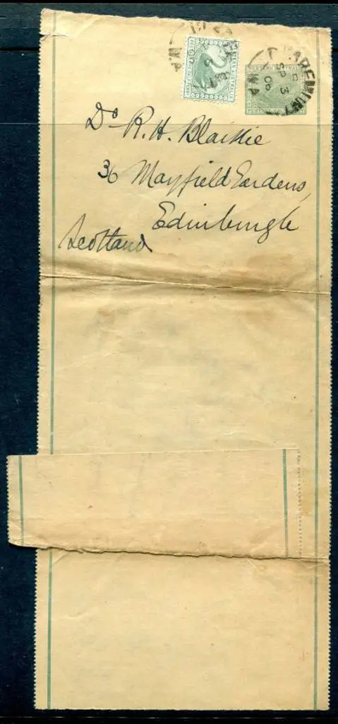 1903 ½d green wrapper with single lined border ... Image 1++