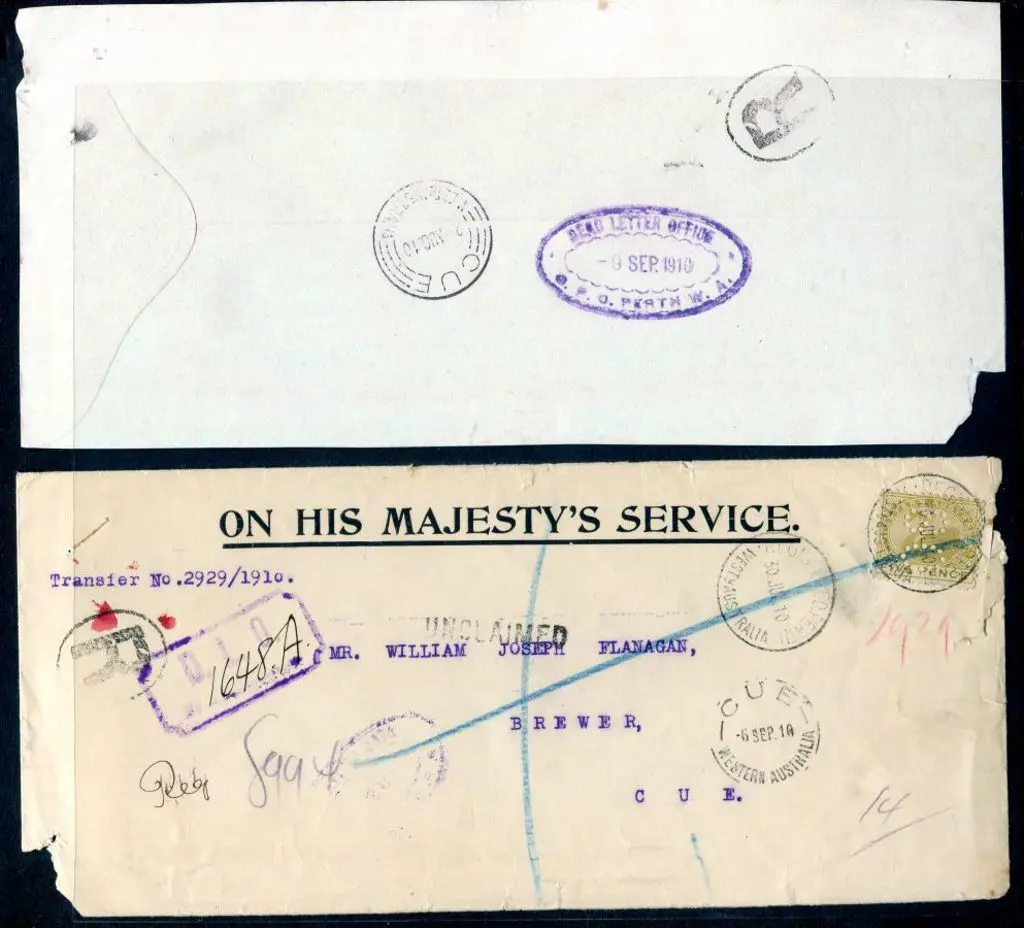 1910 (30th July) Registered & Unclaimed Office of ... Image 1++