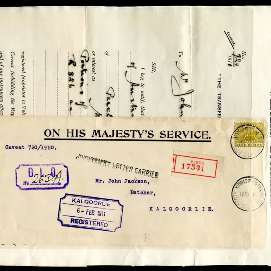 1910 (11th August) Registered, Unclaimed & ...