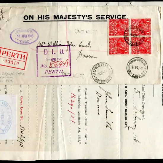 1916 (5th Feb) "On His Majesty's Service" ...