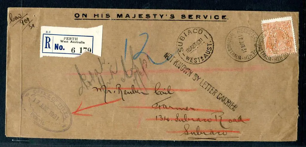 1931 (17th June) Registered OHMS cover bearing KGV ... Image 1++