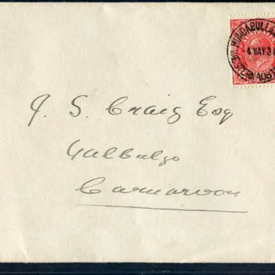 1934 (4th May) Airmail cover from Mundabullangana ...