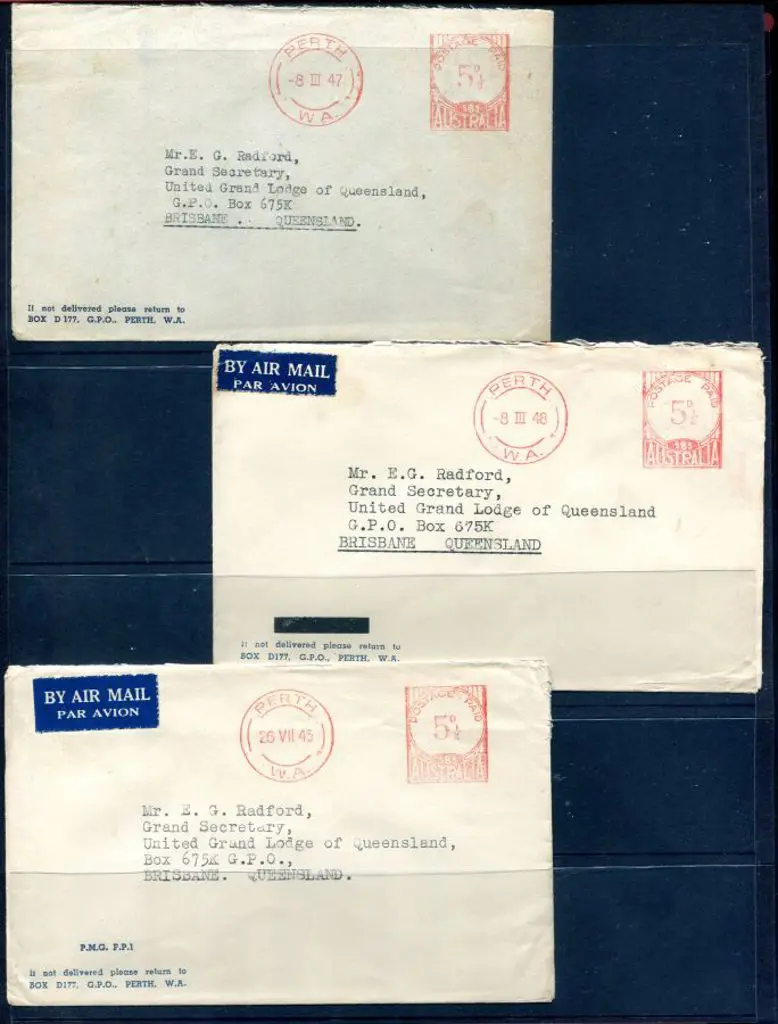 1945/48 5½d denominated Meter frankings from Box ... Image 1++