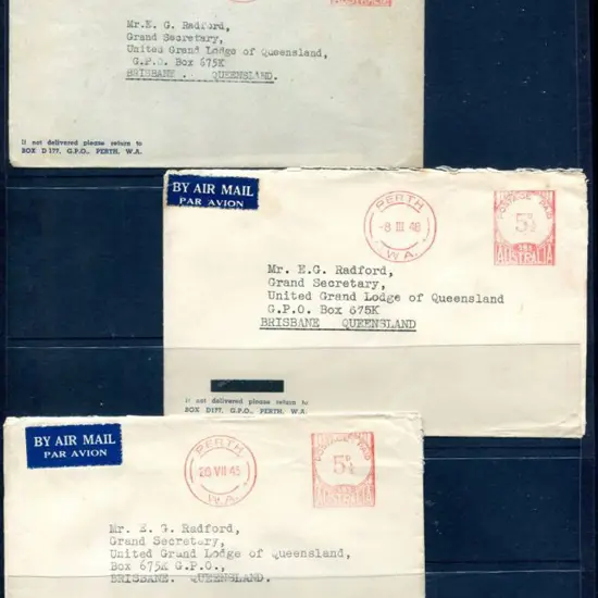 1945/48 5½d denominated Meter frankings from Box ...