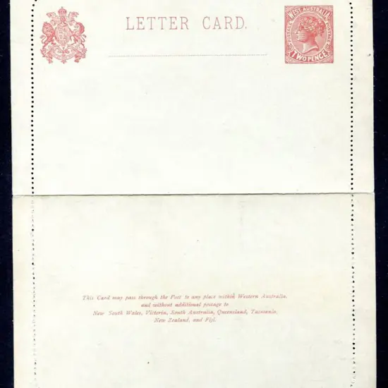 1902 2d brown-red QV Lettercard with text on back. ...