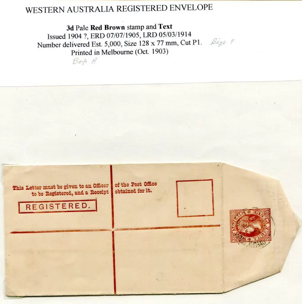 1903 3d red-brown stamp & text Registered Env. CTO ... Image 1++