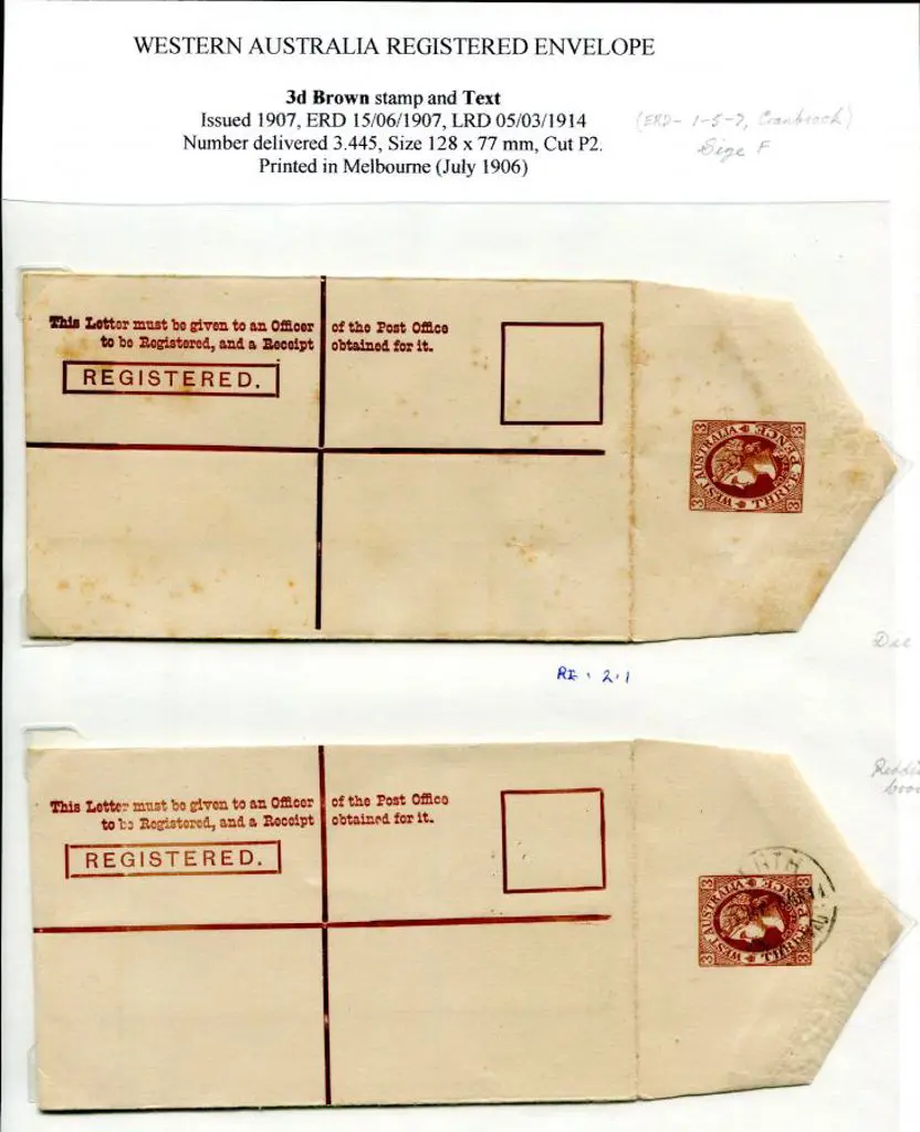 1903 8d stamp & text in brown Registered envs RE ... Image 1++