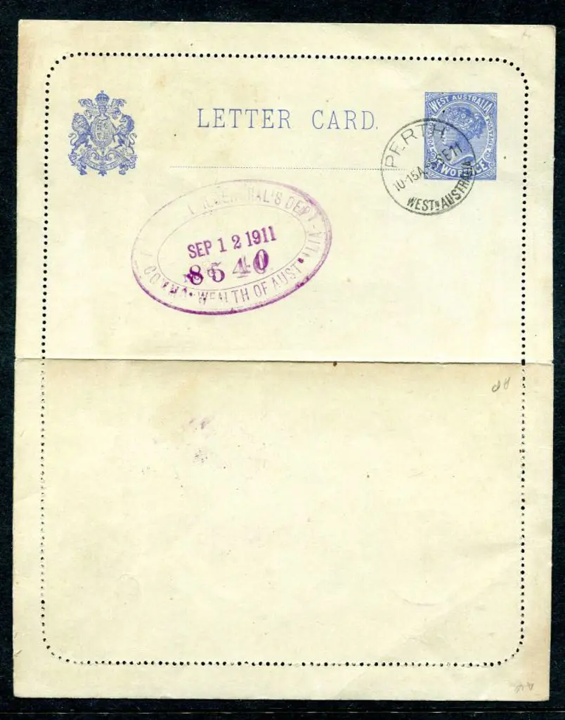 1908 2d ultramarine Lettercard without text on ... Image 1++