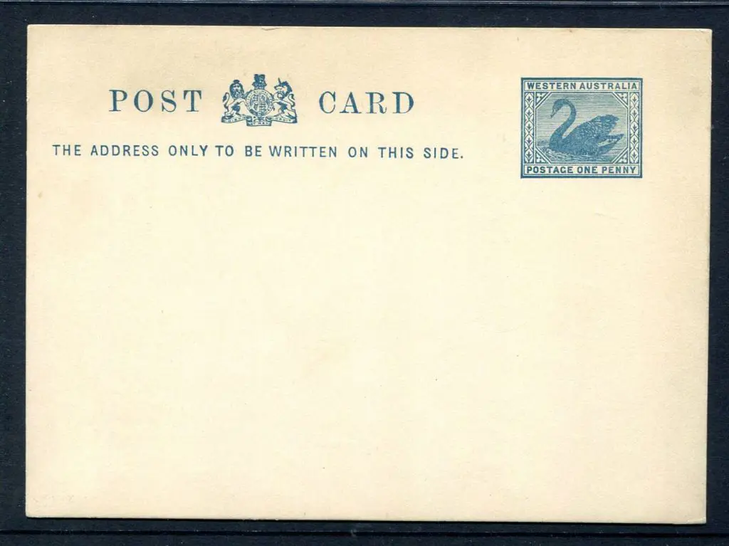 1909 1d Paris blue swan Postcard (PC 17). Only ... Image 1++