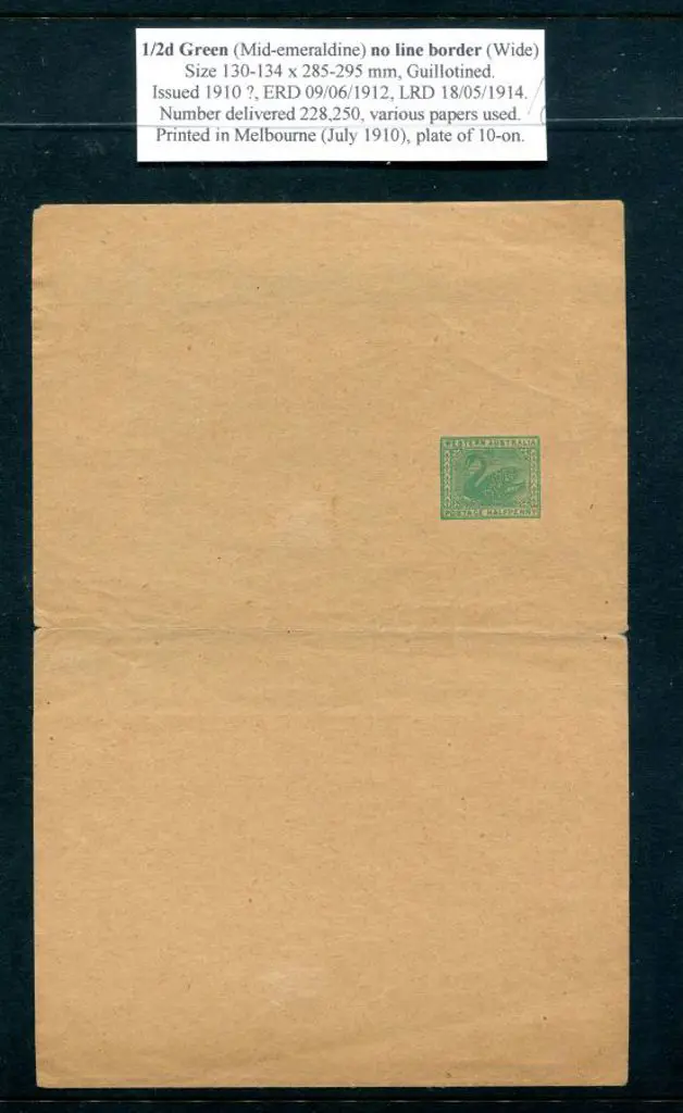1910 ½d green wrapper (130-134mm x 285-295mm) on ... Image 1++