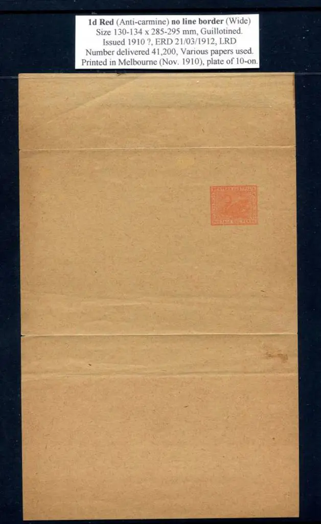 1910 1d red wrapper (130-134mm x 285-295mm), no ... Image 1++