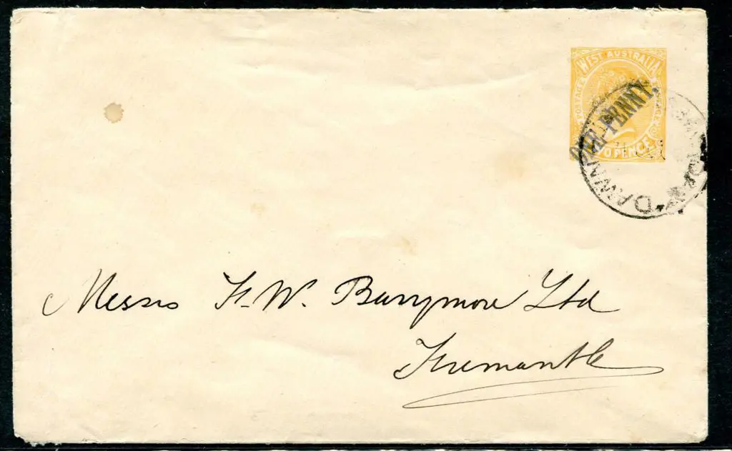1912 "ONE PENNY." surcharge in blue-green ink on ... Image 1++