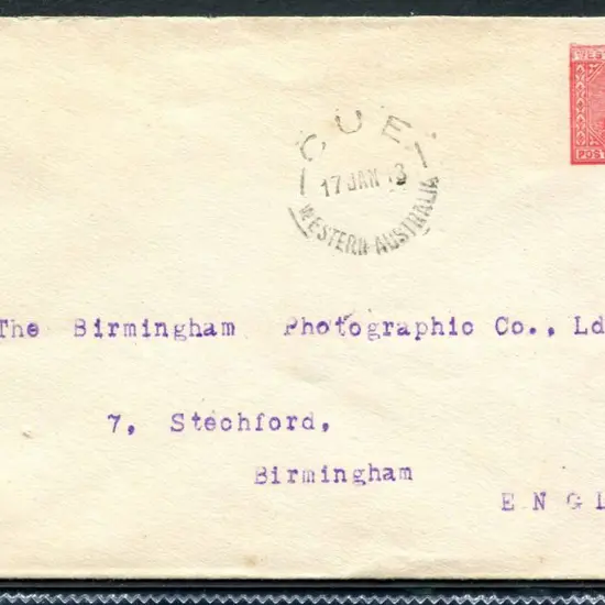 1912 1d deep carmine, small Die, swan pre-stamped ...