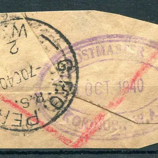 Kojonup Postmaster ORS type 2. 6 OCT 1940. ...