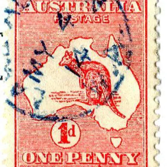 Lake Austin 3b-b on 1d red kangaroo in blue ink ...