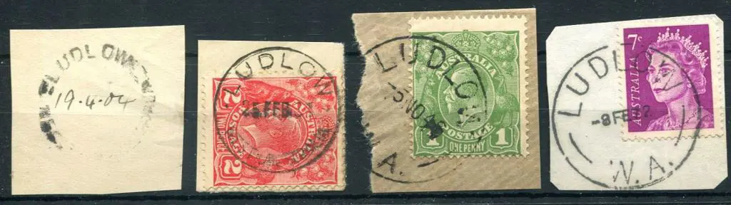 Ludlow Four different cancels with CDS 1 on piece ... Image 1++