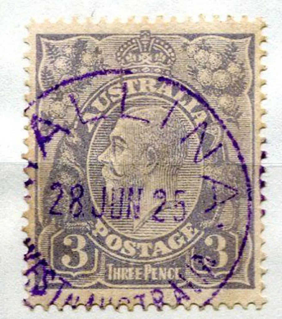 Mallina D26 on 3d blue KGV in violet ink dated 28 ... Image 1++