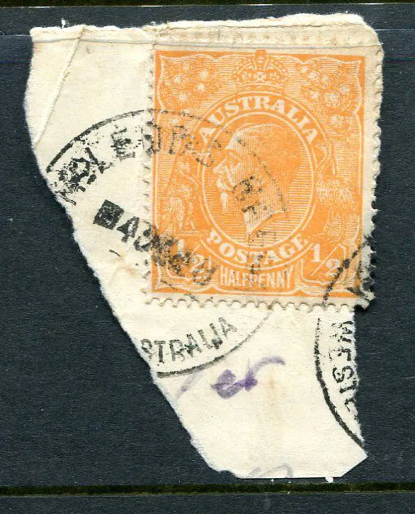McLeods Creek A28 on ½d orange KGV on piece for 4 ... Image 1++