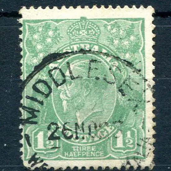 Middlesex A26 on 1½d green KGV dated 26 NOV 23. An ...