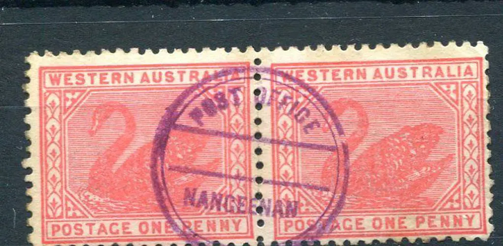 Nangeenan Post Office CRS2 on 1d red swans pair. ... Image 1++