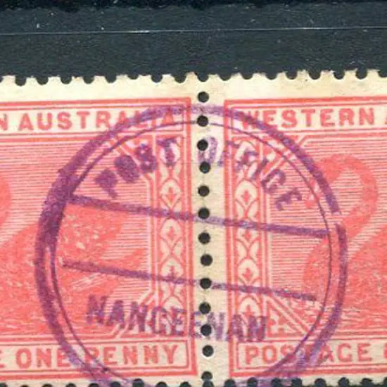Nangeenan Post Office CRS2 on 1d red swans pair. ...