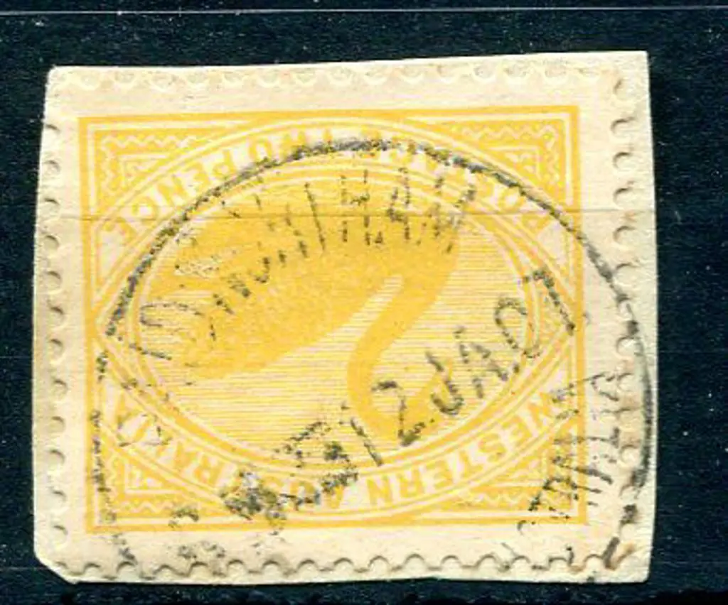 Northam Paid A25 on 2d yellow swan dated 12 JA 07. ... Image 1++