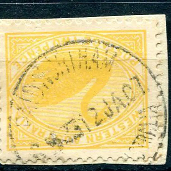 Northam Paid A25 on 2d yellow swan dated 12 JA 07. ...