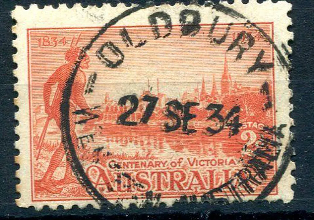 Oldbury A30 on 2d Vic Cent dated 27 SE 34. PMI ... Image 1++