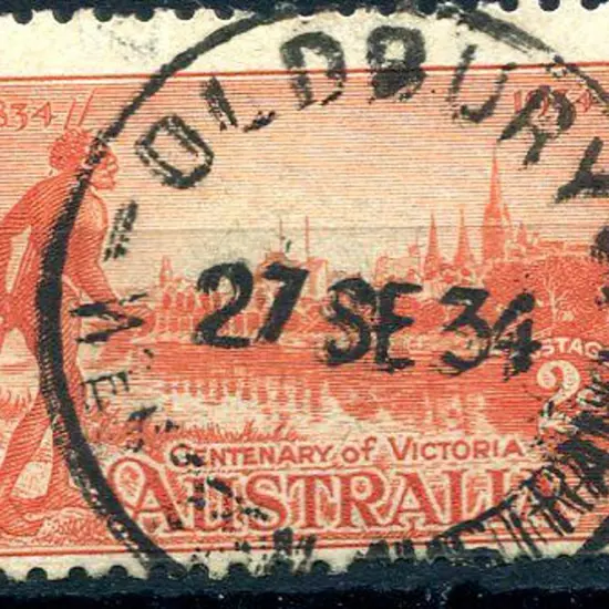 Oldbury A30 on 2d Vic Cent dated 27 SE 34. PMI ...