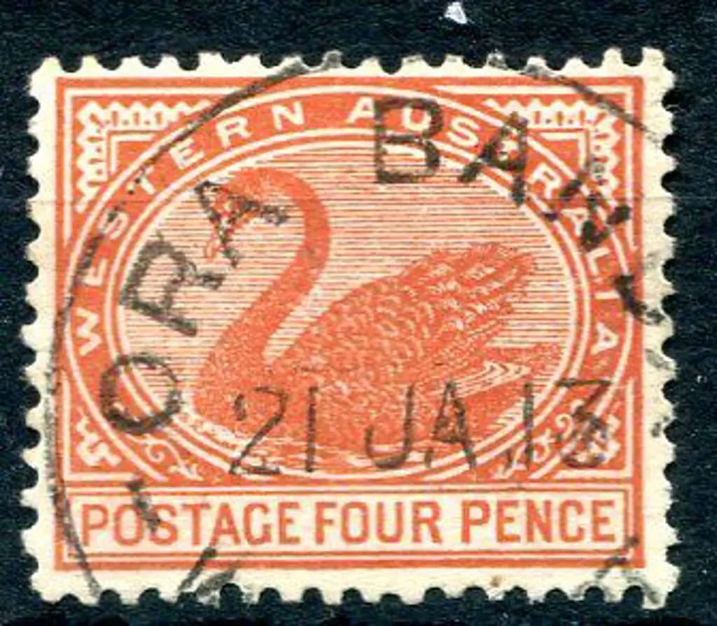 Orabanda (a) B28 on 4d red-brown swan dated 21 JA ... Image 1++