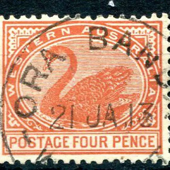 Orabanda (a) B28 on 4d red-brown swan dated 21 JA ...