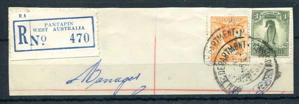 Pantapin Postale Department A29 on ½ d orange ... Image 1++