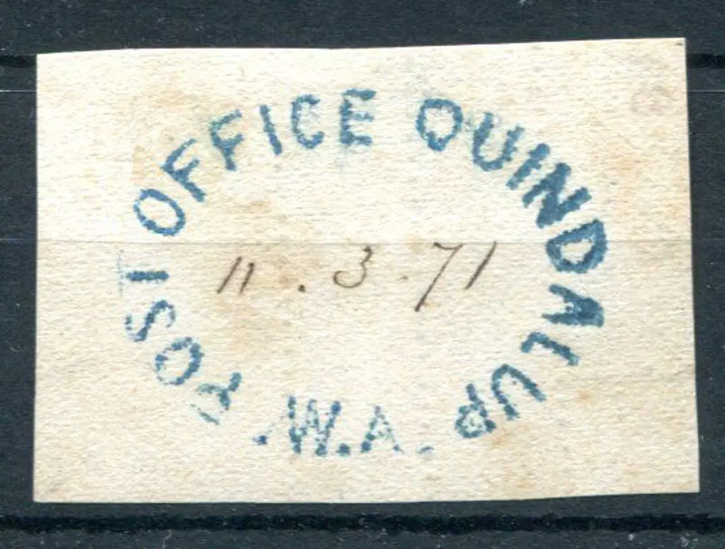 Quindalup PO 3 Complete strike in blue ink on ... Image 1++